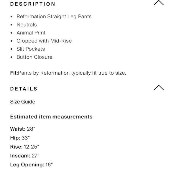 Reformation Animal Print Straight Leg Pants - Picture 4 of 4